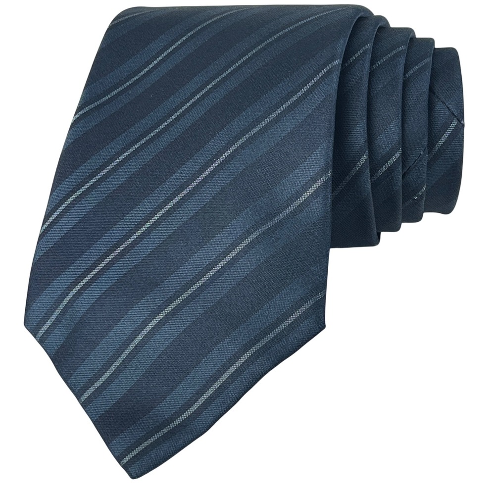 Gucci Necktie Men Blue Grey Striped Silk Made in Italy Designer Formal Tie - Picture 1 of 14
